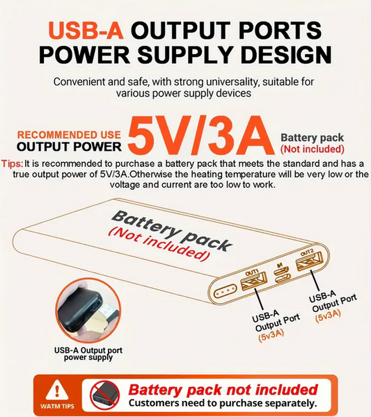 Verleng de warmte van je jas met onze externe batterij 